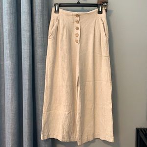 Topshop Wide-leg Linen Pants